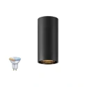 ceiling luminaire ASTO TUBE SMART SET CL SINGLE GU10 1 flame, set of 1, with lamp socket GU10 IP20, black dimmable