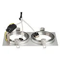 SLV Deckeneinbaustrahler NEW TRIA ES111 2 SQUARE, 2xGU10, 230V, inkl. Clipfedern, alu gebürstet