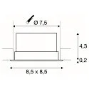 SLV VERLUX, Einbauleuchte, LED, 3000K, mattweiß, 8,5x8,5 cm, 10W