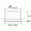 SLV VERLUX, Einbauleuchte, LED, 3000K, mattweiß, 13,5x13,5 cm, 20W