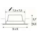 SLV LED Recessed luminaire FRAME BASIC LED SET Downlight, 9,4W, SMD LED, 3000K, 90°, incl. Driver, Clip springs, black