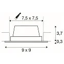 SLV LED Einbauleuchte FRAME BASIC LED SET Downlight, 9,4W, SMD LED, 3000K, 90°, inkl. Treiber, Clipfedern, weiß
