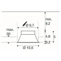 SLV Einbauleuchte HORN-T GU10, 1xGU10, 230V, Clipfedern, weiß