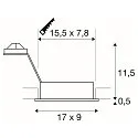 SLV Einbaustrahler NEW TRIA 155 II, GU10 max. 50W, Schwarz