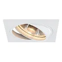 Deckeneinbaustrahler NEW TRIA ES111 1, GU10, 230V, eckig, inkl. Blattfedern, weiß