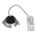 SLV LED Deckeneinbaustrahler NEW TRIA DL SET, rund, 6,2W, COB LED, 2700K, 38°, inkl. Treiber,Clipfedern, Alu gebürstet