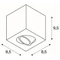 Ceiling luminaire TRILEDO SQUARE CL Surface mount luminaire Downlight, LED, 6W, 38°, 3000K, incl. driver, white