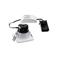 SLV Outdoor LED Einbau-Downlight PATTA-F SQUARE, rückversetzt, IP65 IK02, dimmbar, inkl. Treiber, 12W 3000K 860lm 38°, weiß