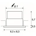 SLV Outdoor LED Einbau-Downlight PATTA-F SQUARE, rückversetzt, IP65 IK02, dimmbar, inkl. Treiber, 12W 3000K 860lm 38°, weiß