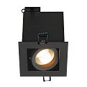 SLV Deckeneinbaustrahler KADUX 1 GU10 Downlight, GU10, 230V, Clipfedern, schwarz