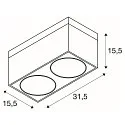 SLV Ceiling spot KARDAMOD SURFACE SQUARE ES111 Double, square, 2x GU10, black