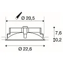 SLV LED Decken-Einbauleuchte OCCULDAS 23, indirekt, IP20 IK02, 700mA, 23W 3000K 1500lm 120°, inkl. Treiber, dimmbar, weiß