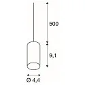 SLV Pendant luminaire FITU PD, E27, length 9.1cm, Pendel 500cm, with open cable end, white