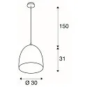 SLV Pendelleuchte PARA CONE 30, rund, E27, 230V, schwarz/gold