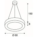 SLV LED Pendelleuchte MEDO RING 60, 35W 3000K 2000lm 105°, dimmbar 1-10V, weiß