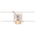 COMET, Wire luminaire for TENSEO low-voltage wire system, QR-C51, partly satinated glass, white
