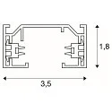 1-Phasen Hochvolt-Schiene, Aufbauversion / Pendelversion, 220-240V AC, Aluminium, 200cm, weiß