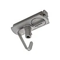 Adapter für 1-Phasen HV-Stromschiene, elektrisch, mit Haken, Silbergrau