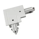 Eckverbinder für 1-Phasen HV-Stromschiene,Einbauversion, Schutzleiter aussen, weiß