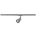 SLV 1-Phasen Strahler PURI TRACK, GU10 QPAR51 / 111, IP20, inkl. Adapter + abnehmbarem Dekoring, silbergrau