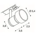 SLV 1-Phasen Strahler PURI TRACK, GU10 QPAR51 / 111, IP20, inkl. Adapter + abnehmbarem Dekoring, silbergrau