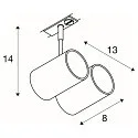 1-Phasen Strahler BIMA 2, 2-flammig, 2x GU10, IP20, inkl. Adapter, schwarz