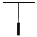 1-HV-phase-track pendant luminaire ENOLA B, GU10 QPAR51 max. 50W, incl. Adaptor, black
