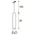 1-Phasen Pendelleuchte ENOLA B PD-1, GU10 QPAR51, inkl. 1-Phasen-Adapter, 150cm Pendel, schwarz