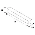 Eutrac Längsverbinder für 3-Phasen HV-Schiene, silbergrau