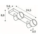 Wall luminaire PURI 2 Ceiling luminaire, GU10, max. 2x50W, with Decoring, black