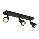 SLV Wandleuchte PURI 3 Deckenleuchte, 3xGU10, mit Dekoring, schwarz