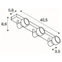 SLV Wandleuchte PURI 3 Deckenleuchte, 3xGU10, mit Dekoring, weiß