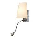 Wandleuchte COUPA FLEX, IP20, G9 + LED Flexarm-Spot 13.2W 3000K, 2 Schalter, Chrom / satiniertes Glas