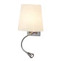 SLV Wandleuchte COUPA FLEX, IP20, G9 + LED Flexarm-Spot 13.2W 3000K, 2 Schalter, Chrom / satiniertes Glas
