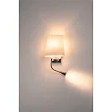 SLV Wandleuchte COUPA FLEX, IP20, G9 + LED Flexarm-Spot 13.2W 3000K, 2 Schalter, Chrom / satiniertes Glas