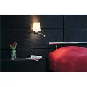 SLV Wandleuchte COUPA FLEX, IP20, G9 + LED Flexarm-Spot 13.2W 3000K, 2 Schalter, Chrom / satiniertes Glas