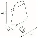 SLV Wandleuchte COUPA FLEX, IP20, G9 + LED Flexarm-Spot 13.2W 3000K, 2 Schalter, Chrom / satiniertes Glas