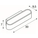 Wall luminaire ASSO LED 300, oval, 2x5W LED, 3000K, alu brushed/white