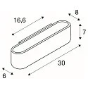 Wandleuchte OSSA 300, R7s 118mm, QT-DE12 max.120W, Oval, Up/Down, Schwarz