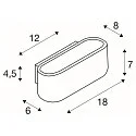 SLV Wandleuchte OSSA 180, R7s 78mm, QT-DE12 max.100W, Oval, Up/Down, Weiß