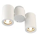 Wand- und Deckenstrahler ENOLA B DOUBLE, 2-flammig, 2x GU10 QPAR51, IP20, dreh- und schwenkbar, Aluminium, weiß