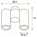 SLV Wand- und Deckenstrahler ENOLA B DOUBLE, 2-flammig, 2x GU10 QPAR51, IP20, dreh- und schwenkbar, Aluminium, weiß