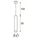 SLV Pendant luminaire ENOLA B PD-1, IP20, GU10 QPAR51, Ø 6,7cm / H 30cm, aluminium, black