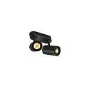 SLV Wand- und Deckenstrahler ENOLA B DOUBLE SPOT, 2-flammig, 2x GU10, IP20, dreh- und schwenkbar, Aluminium, schwarz