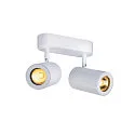 SLV Wand- und Deckenstrahler ENOLA B DOUBLE SPOT, 2-flammig, 2x GU10, IP20, dreh- und schwenkbar, Aluminium, weiß