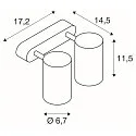 SLV Wand- und Deckenstrahler ENOLA B DOUBLE SPOT, 2-flammig, 2x GU10, IP20, dreh- und schwenkbar, Aluminium, weiß