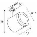 LED 3-Phasen Strahler ENOLA C TRACK, 11W 3000K 1040lm 55°, kardanisch, schaltbar, inkl. Adapter, schwarz