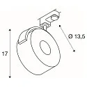 SLV LED 3-Phasen-Strahler KALU TRACK LED PHASE, 13W 3000K 970lm 95°, dimmbar, kardanisch, weiß, CRi>90