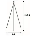 SLV Standleuchte FENDA II, TRIPOD, Höhe 133.5cm, E27, mit Schalter, ohne Schirm, Aluminium, chrom