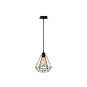 Pendant luminaire FENDA E27 Pendant rod, shade excl., black
